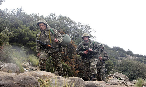 soldados durante una patrulla en el sur de Argelia